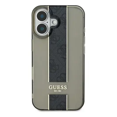 Zadní kryt Guess IML Middle 4G Stripe pro Apple iPhone 16, černá