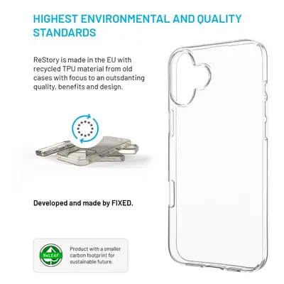 TPU gelový kryt FIXED ReStory AntiUV pro Apple iPhone 16 Plus, transparentní