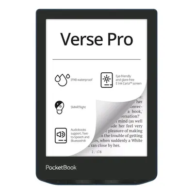 E-book POCKETBOOK 634 Verse Pro Azure, modrý