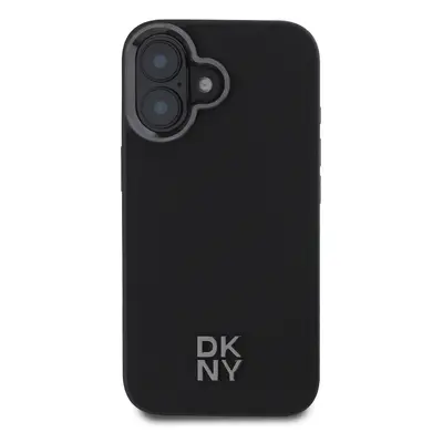 Zadní kryt DKNY PU Leather Stack Logo Magsafe pro Apple iPhone 16, černá