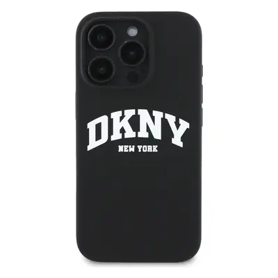 Zadní kryt DKNY Liquid Silicone Arch Logo MagSafe pro Apple iPhone 16 Pro Max, černá