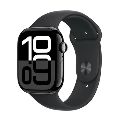 Apple Watch Series 10 GPS 46mm Jet Black Aluminium / Black Sport Band - S/M