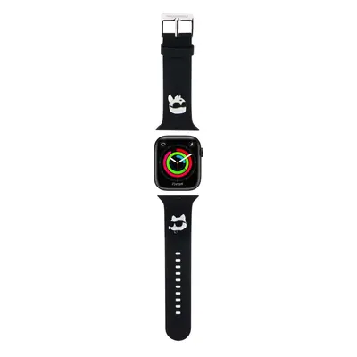 Řemínek Karl Lagerfeld Karl and Choupette Head NFT pro Apple Watch 42/44/45/49, černá