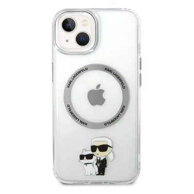 Zadní kryt Karl Lagerfeld IML Karl and Choupette NFT MagSafe pro Apple iPhone 13, transparentní