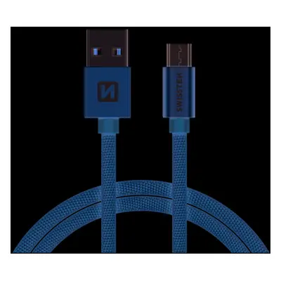 Datový kabel Swissten Textile USB / microUSB 2m, gold