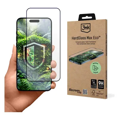 Ochranné sklo 3mk Hardglass Max Eco pro Apple iPhone 15/16, černá