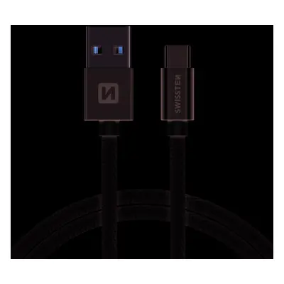 Datový kabel Swissten Textile USB / USB-C 1,2 M, silver