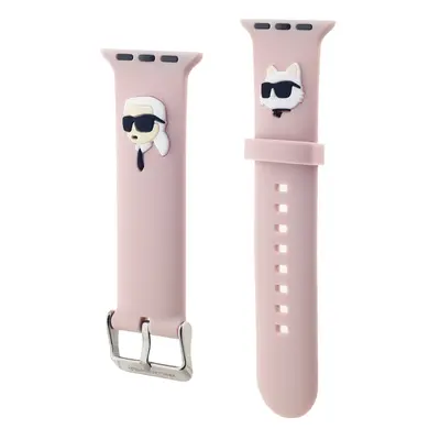 Řemínek Karl Lagerfeld Karl and Choupette Head NFT pro Apple Watch 42/44/45/49, růžová