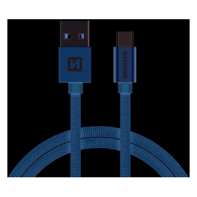 Datový kabel Swissten Textile USB / USB C 2 M, gold