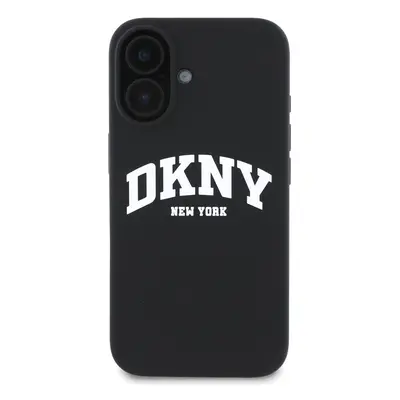 Zadní kryt DKNY Liquid Silicone Arch Logo MagSafe pro Apple iPhone 16, černá