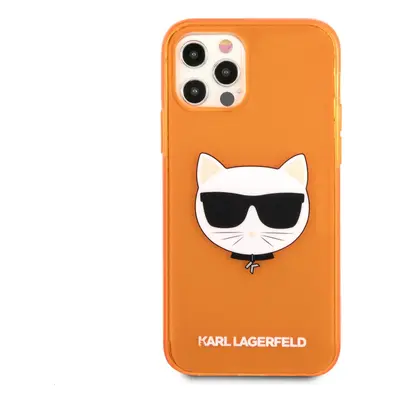 SIlikonové pouzdro Karl Lagerfeld TPU Choupette Head KLHCP13LCHTRO pro Apple iPhone 13 Pro, oran