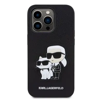 Zadní kryt Karl Lagerfeld PU Saffiano Karl and Choupette NFT pro Apple iPhone 14 Pro, černá