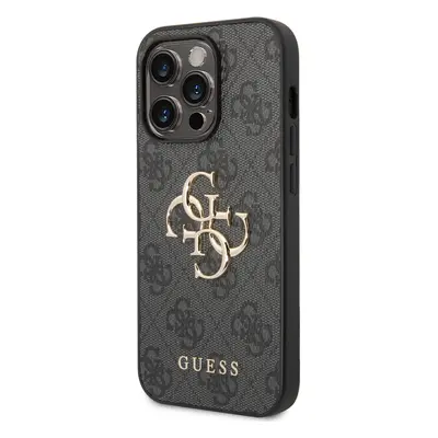 Zadní kryt Guess PU 4G Metal Logo pro Apple iPhone 15 Pro Max, šedá