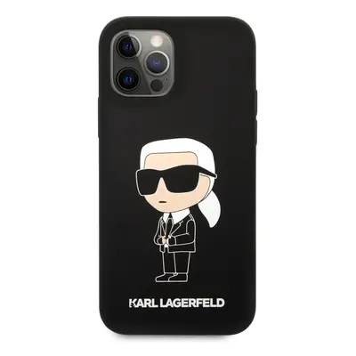 Zadní kryt Karl Lagerfeld Liquid Silicone Ikonik NFT pro Apple iPhone 12/12 Pro, black