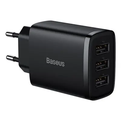 Baseus Compact 3xUSB 17W černá