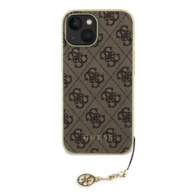 Zadní kryt Guess 4G Charms pro Apple iPhone 15, hnědá