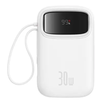 Baseus Qpow2 10000mAh 30W bílá s USB-C kabelem