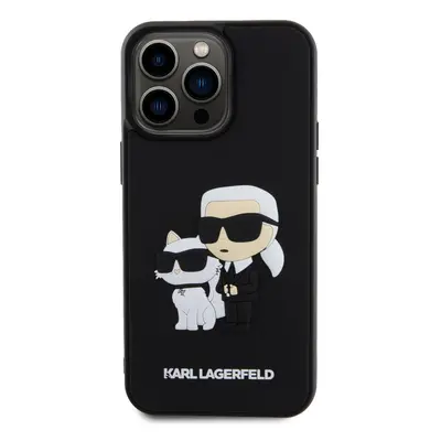 Zadní kryt Karl Lagerfeld 3D Rubber Karl and Choupette pro Apple iPhone 15 Pro Max, black