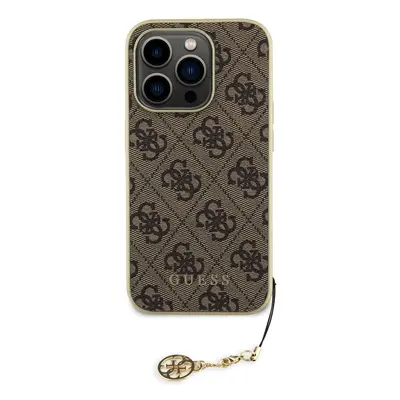 Zadní kryt Guess 4G Charms pro Apple iPhone 15 Pro, hnědá