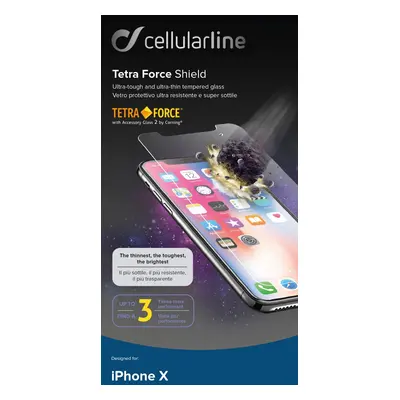 Prémiové tvrzené sklo Cellularline TETRA FORCE GLASS pro Apple iPhone X/XS/11 Pro