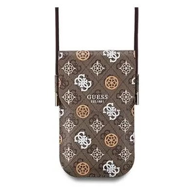 Taška na telefon Guess PU 4G Peony Multicolor, hnědá