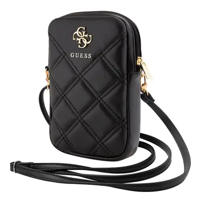 Taška Guess PU Quilted 4G Metal Logo Wallet Phone Bag Zipper, černá