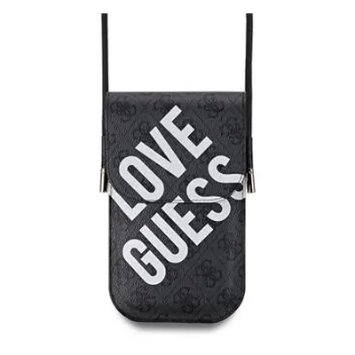 Taška na telefon Guess PU 4G Big Love Logo, černá