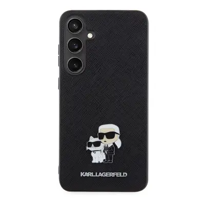 Zadní kryt Karl Lagerfeld PU Saffiano Metal Karl and Choupette pro Samsung Galaxy S24+, black