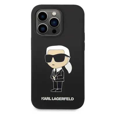 Zadní kryt Karl Lagerfeld Liquid Silicone Ikonik NFT pro Apple iPhone 15 Pro Max, black