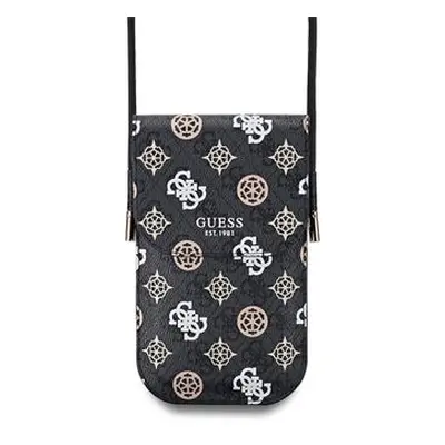 Taška na telefon Guess PU 4G Peony Multicolor, černá