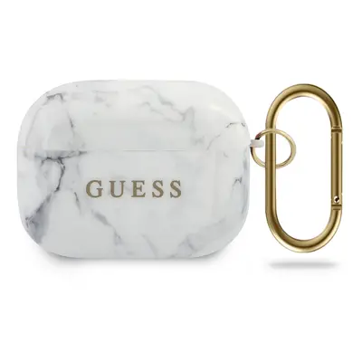 Guess Marble silikonové pouzdro GUACAPTPUMAWH Apple Airpods Pro white