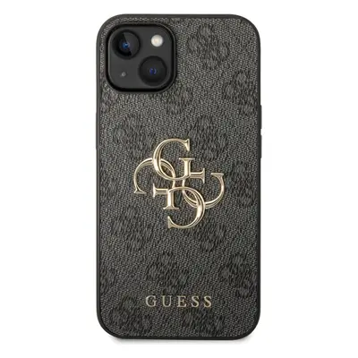 Zadní kryt Guess PU 4G Metal Logo pro Apple iPhone 15, šedá