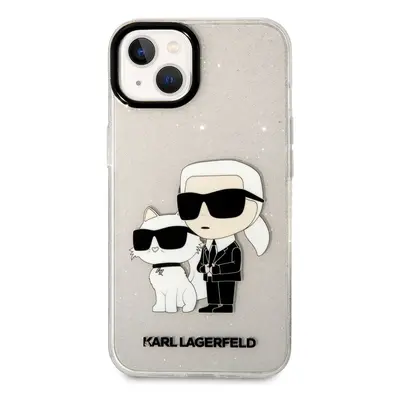 Zadní kryt Karl Lagerfeld IML Glitter Karl and Choupette NFT pro Apple iPhone 13, transparentní