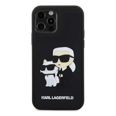 Zadní kryt Karl Lagerfeld 3D Rubber Karl and Choupette pro Apple iPhone 12/12 Pro, black