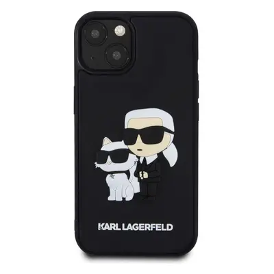 Zadní kryt Karl Lagerfeld 3D Rubber Karl and Choupette pro Apple iPhone 13, black