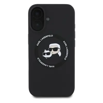 Zadní kryt Karl Lagerfeld Liquid Silicone K&CH Heads MagSafe pro Apple iPhone 16, black