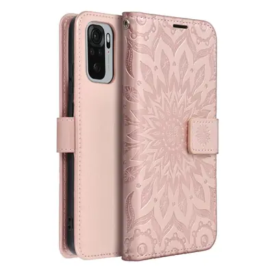 Flipové pouzdro MEZZO Book case pro Xiaomi Redmi Note 10/10S, mandala rose gold