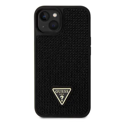 Zadní kryt Guess Rhinestones Triangle Metal Logo pro Apple iPhone 13, black