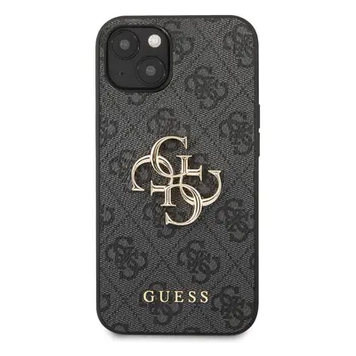 Zadní kryt Guess PU 4G Metal Logo GUHCP13M4GMGGR pro Apple iPhone 13, šedá