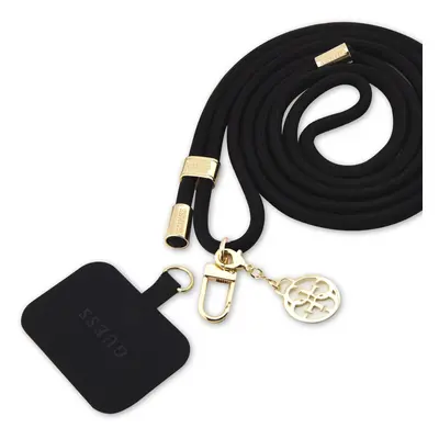 Popruh Guess Crossbody Cord 4G Charm, zlatá / černá