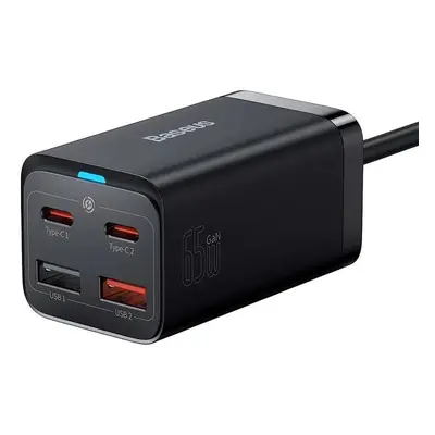 Baseus GaN3 Pro, 2x USB-C, 2x USB 65W černá