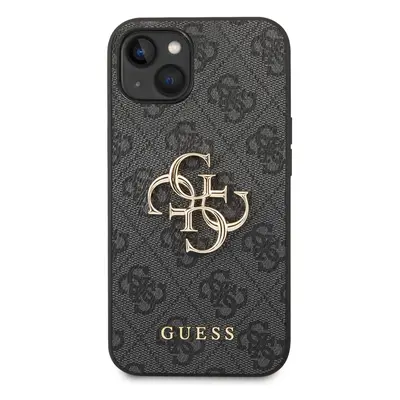 Zadní kryt Guess PU 4G Metal Logo pro Apple iPhone 14 Plus, šedá