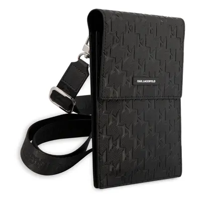 Taška Karl Lagerfeld Saffiano Monogram Wallet Phone Bag, černá