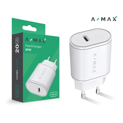 Chytrá nabíječka A-MAX Power Delivery 20W USB-C, bílá