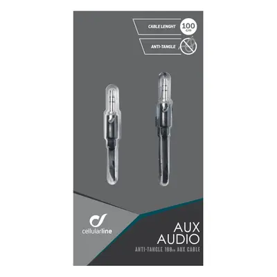 Audio kabel CELLULARLINE AUX AUDIO, plochý, 2x 3,5mm jack, černý