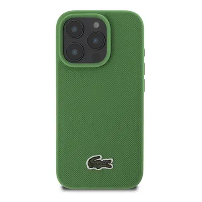 Zadní kryt Lacoste Iconic Petit Pique Woven Logo MagSafe pro Apple iPhone 16 Pro, zelená