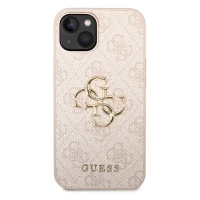 Zadní kryt Guess PU 4G Metal Logo pro Apple iPhone 15 Plus, růžová