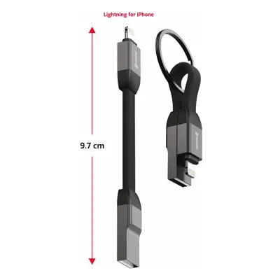 Magnetický Swissten Keychain kabel USB-A /Lightning 9,7 cm