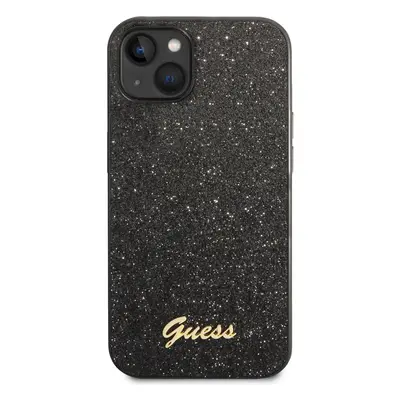 Zadní kryt Guess PC/TPU Glitter Flakes Metal Logo pro Apple iPhone 14 Plus, černá