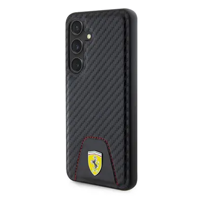 Zadní kryt Ferrari PU Leather Bottom Carbon pro Samsung Galaxy S24, black